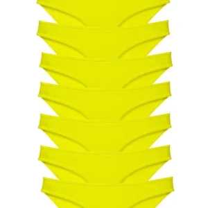 8 adet Süper Eko Set Likralı Kadın Slip Külot Sarı