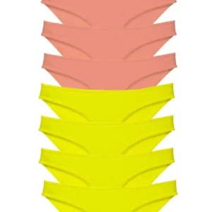 8 adet Süper Eko Set Likralı Kadın Slip Külot Sarı Pudra