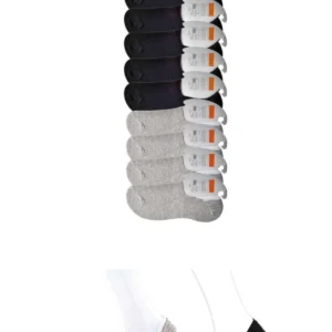 Siyah ve Gri Erkek Babet Çorap 9 çift