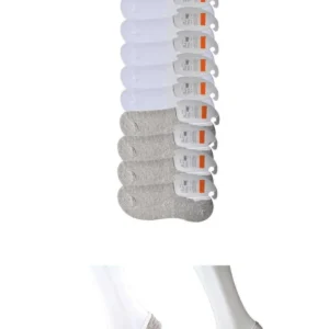 Gri ve Beyaz Erkek Babet Çorap 9 çift