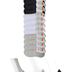 Siyah Gri ve Beyaz Erkek Babet Çorap 12 çift