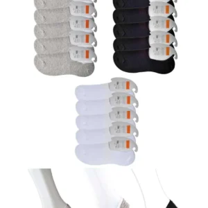 Siyah Gri ve Beyaz Erkek Babet Çorap 15 çift