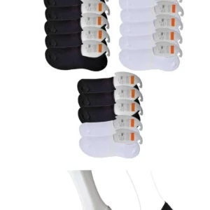 Siyah ve Beyaz Erkek Babet Çorap 15 çift