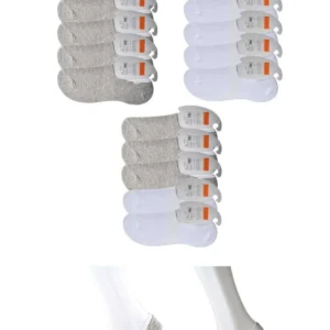 Gri ve Beyaz Erkek Babet Çorap 15 çift