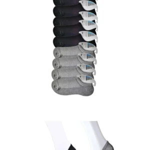 Siyah ve Gri Erkek Görünmez Çorap 9 çift