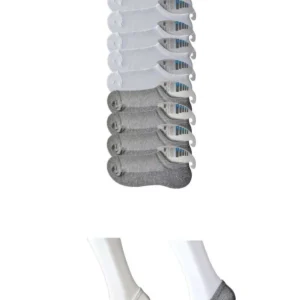 Gri ve Beyaz Erkek Görünmez Çorap 9 çift