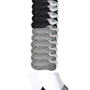 Siyah ve Gri Erkek Görünmez Çorap 12 çift