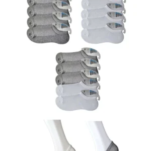 Gri ve Beyaz Erkek Görünmez Çorap 15 çift