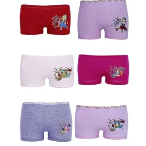 6 adet Düz Baskılı Kız Çocuk Boxer 402