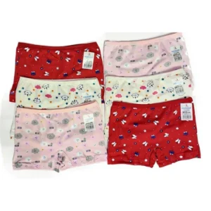 6 Adet Kız Çocuk Desenli Penye Boxer 403
