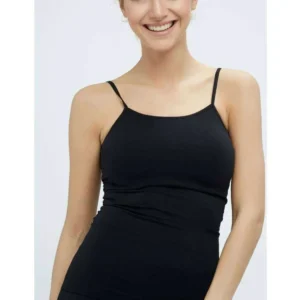 Elite Life Kadın İp Askılı İz Yapmaz Uzun Siyah Atlet 846