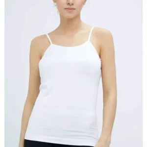 Elite Life Kadın İp Askılı İz Yapmaz Uzun Beyaz Atlet 846