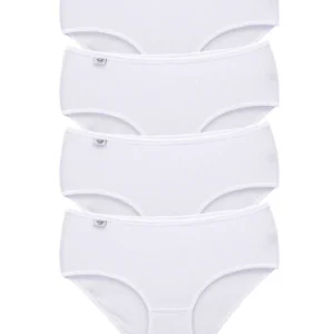 4 Adet Tutku Kadın Yüksek Bel Bato İnce Lastik Külot Beyaz