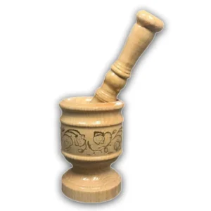 Ahşap Yaldızlı Dişbudak Havan 11x6 cm