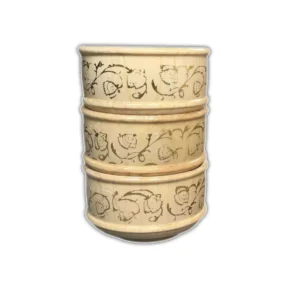 Ahşap Yaldızlı Dişbudak Şık Çerezlik 3 lü Takım 10x6 cm