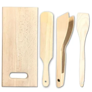 Pratik Kullanım Ahşap Büyük Mutfak Seti 4 Parça