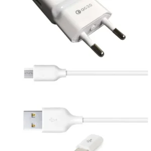 Android Mikro Uçlu Hızlı Şarj Aleti 3.1A 1 Metre Kablolu Hızlı Şarj Cihazı ve Lightning Dönüştürücü