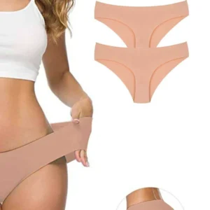 2 Adet Kadın Dikişsiz Lazer Kesim Esnek İz yapmayan Külot Ten