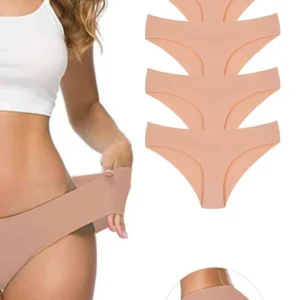 4 Adet Kadın Dikişsiz Lazer Kesim Esnek İz yapmayan Külot Ten