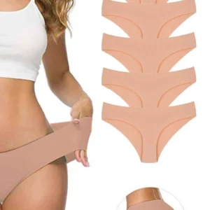 5 Adet Kadın Dikişsiz Lazer Kesim Esnek İz yapmayan Külot Ten