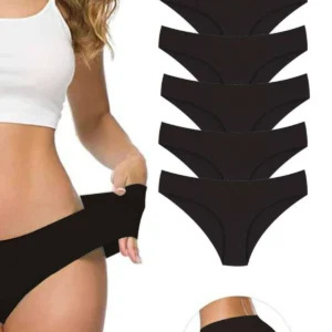 6 Adet Kadın Dikişsiz Lazer Kesim Esnek İz yapmayan Külot Siyah