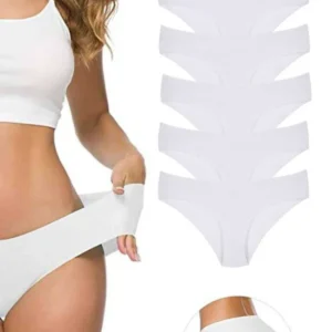6 Adet Kadın Dikişsiz Lazer Kesim Esnek İz yapmayan Külot Beyaz