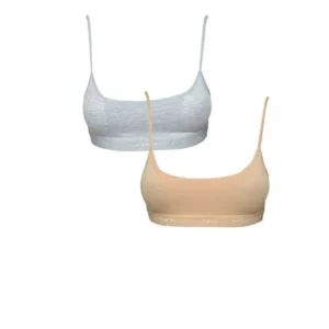 Pedli İp Askılı Gri ve Ten Rengi Büstiyer 2 adet