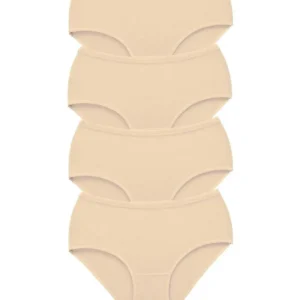 4 Adet Tutku Kadın Yüksek Bel Bato Kalın Lastik Külot Ten