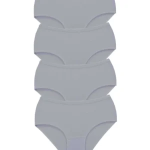 4 Adet Tutku Kadın Yüksek Bel Bato Kalın Lastik Külot Gri