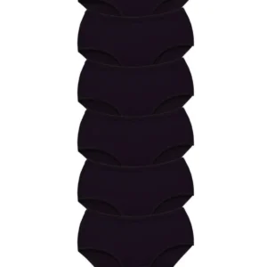 6 Adet Tutku Kadın Yüksek Bel Bato Kalın Lastik Külot Siyah