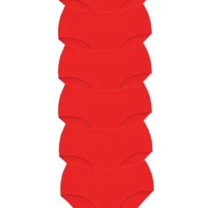 6 Adet Tutku Kadın Yüksek Bel Bato Kalın Lastik Külot Kırmızı