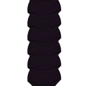 7 Adet Tutku Kadın Yüksek Bel Bato Kalın Lastik Külot Siyah