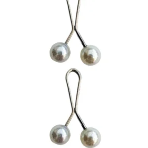 2 Adet Tesettür Eşarp ve Şal Klipsi İnci Beyaz