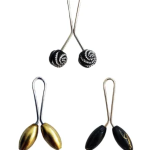 3 Adet Tesettür Eşarp ve Şal Klipsi Sarı Siyah Siyah Desenli