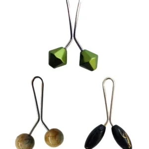 3 Adet Tesettür Eşarp ve Şal Klipsi Hardal Siyah Yeşil