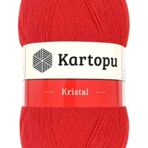 Kristal Çift Katlı El Örgü Lif İpi Açık Kırmızı K160