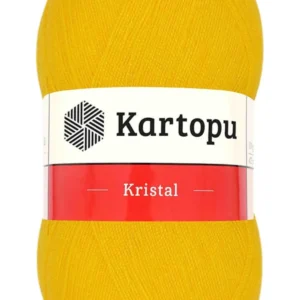 Kristal Çift Katlı El Örgü Lif İpi Koyu Sarı K320