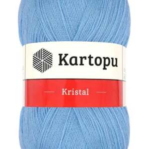 Kristal Çift Katlı El Örgü Lif İpi Bebe Mavi K540