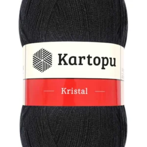 Kristal Çift Katlı El Örgü Lif İpi Siyah K940