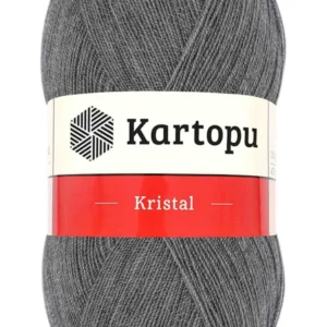 Kristal Çift Katlı El Örgü Lif İpi Orta Gri K1002