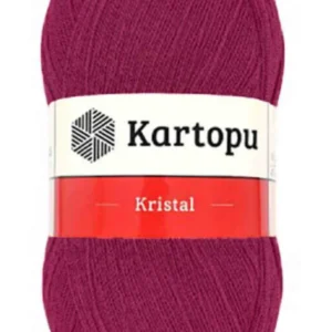 Kristal Çift Katlı El Örgü Lif İpi Vişne K1794