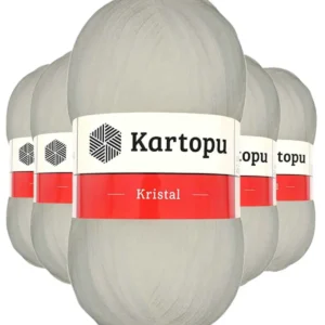 5 Adet Kristal Çift Katlı El Örgü Lif İpi Ekru K013