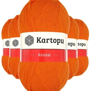 5 Adet Kristal Çift Katlı El Örgü Lif İpi Turuncu K210