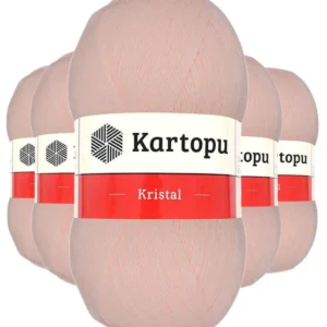 5 Adet Kristal Çift Katlı El Örgü Lif İpi Somon K223