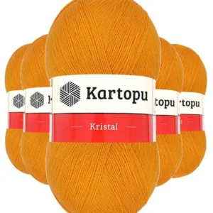 5 Adet Kristal Çift Katlı El Örgü Lif İpi Portakal K312