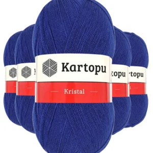 5 Adet Kristal Çift Katlı El Örgü Lif İpi Lacivert K627