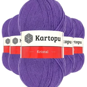 5 Adet Kristal Çift Katlı El Örgü Lif İpi Açık Mor K703