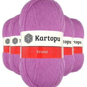 5 Adet Kristal Çift Katlı El Örgü Lif İpi Leylak K805