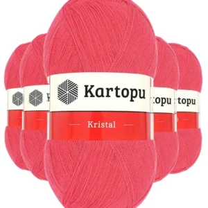 5 Adet Kristal Çift Katlı El Örgü Lif İpi Nar Çiçeği K812