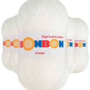 5 Adet Kristal El Örgü Lif İpi Beyaz 98200